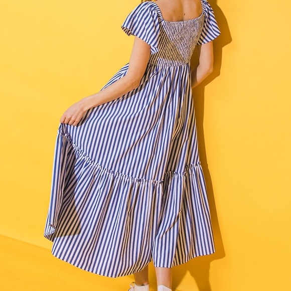 NWOT Flying Tomato Tiered Off The Shoulder Maxi Dress W/ Ruffles Winter Formal - Picture 5 of 17